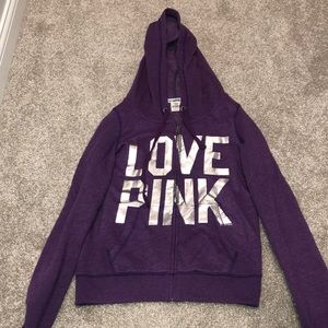 Pink hooded zip up